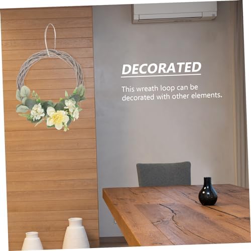 2pcs Christmas Woven Decoration for Wreaths Natural Gray Rattan Frame