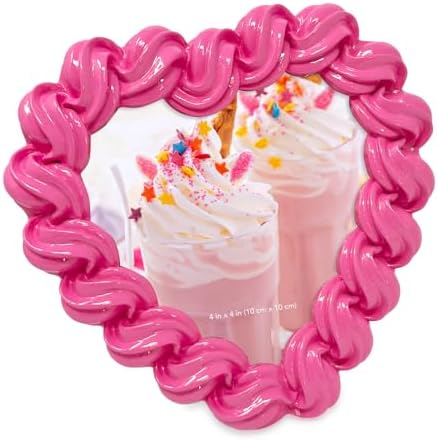 Isaac Jacobs 4x4 Heart-Shaped Picture Frame with Easel and Hook