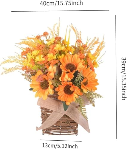 Door Hanger Basket Artificial Flower Garland for Wedding Home Decor