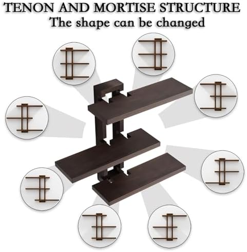 Variable Wood Floating Shelves Set of 3 - Dark Walnut