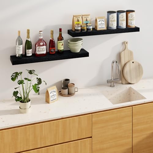 Fun Memories Floating Shelves Set of 2 36 Inch Black