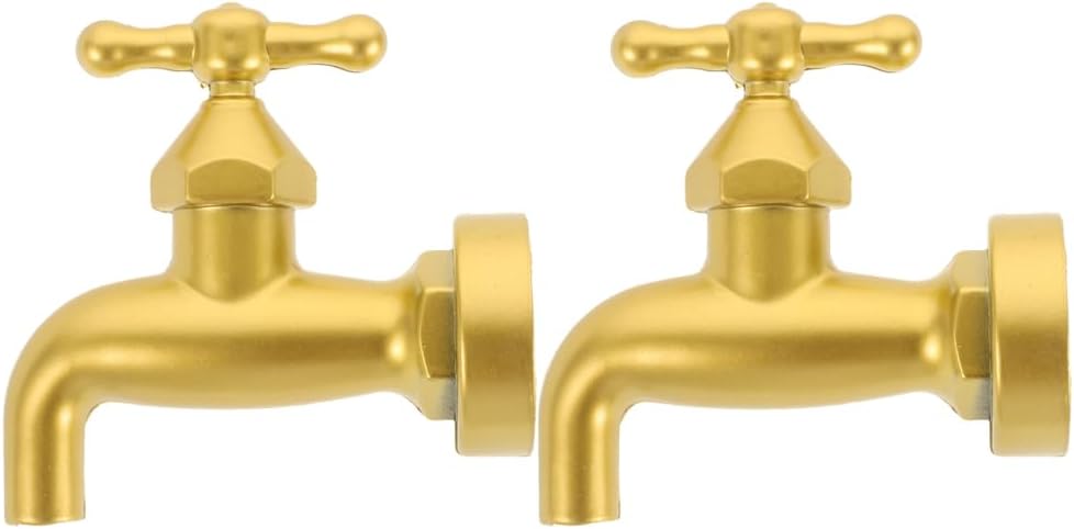 LOGOFUN 2pcs Gold Floating Tap Fountain Desk Decor Kit