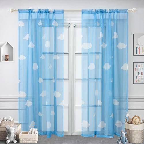WINYY Sheer Curtain Panel for Kids Room