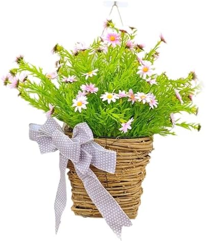 Spring Wreath Hanging Basket for Front Door Decor