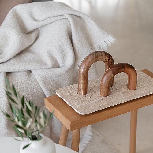 Wood Arch Bookshelf Decor - Modern Home Accent