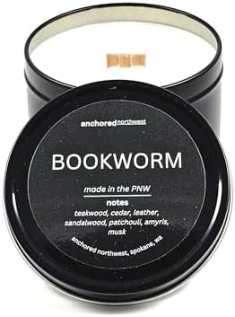 Bookworm Travel Tin Candle 6oz Hand Poured
