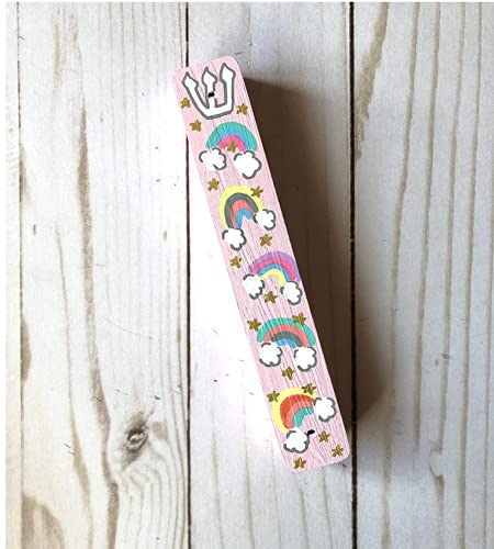 Lea Joelle Rainbow Mezuzah Gift for Baby Naming