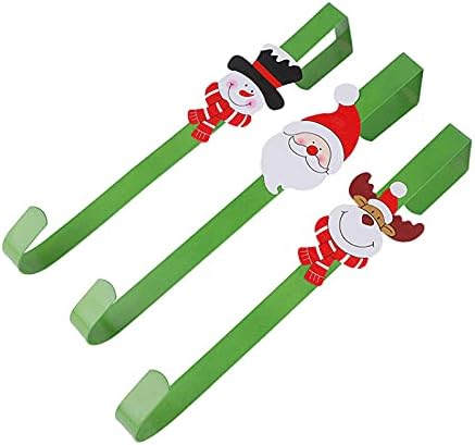3 Pack Christmas Wreath Hangers with Snowman Reindeer Decoration
