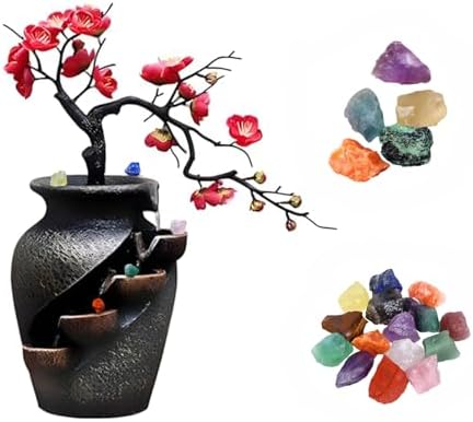 CYLLYKGIFT 10PCS Natural Crystals Indoor Fountain Pot for Home Decor