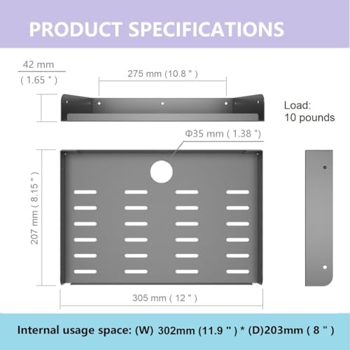 Jingchengmei Metal Floating Shelf Bracket for AV and TV Accessories