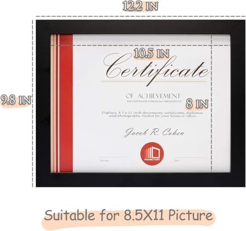 Frametory 85 x 11 Document Frame with Back Hangers and Easel Stand
