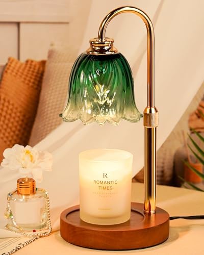 Gold Candle Lamp Warmer with Timer and Dimmer 2 Bulbs Adjustable Height