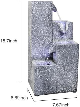 157 inch H Tabletop Fountain with LED Lights