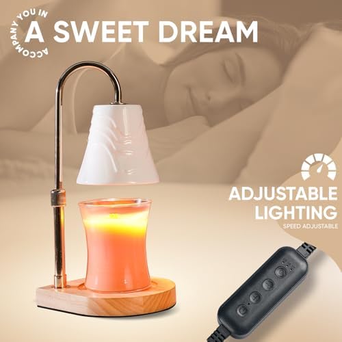 Elegant Candle Warmer Lamp with Timer and Adjustable Height