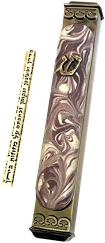 Tamara Baskin Art Glass Mezuzah Easy Mount Grape