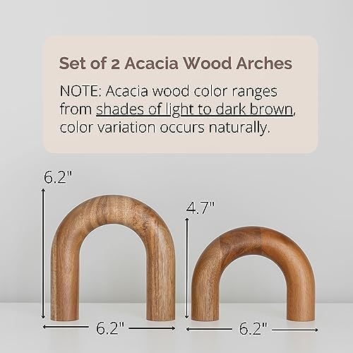 Wood Arch Bookshelf Decor - Modern Home Accent