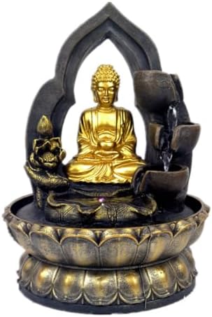 Buddha Statue Resin Tabletop Water Fountain Decor