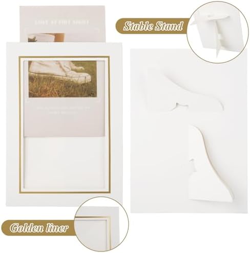 50Pcs White Paper Picture Frames 4x6 with Easel