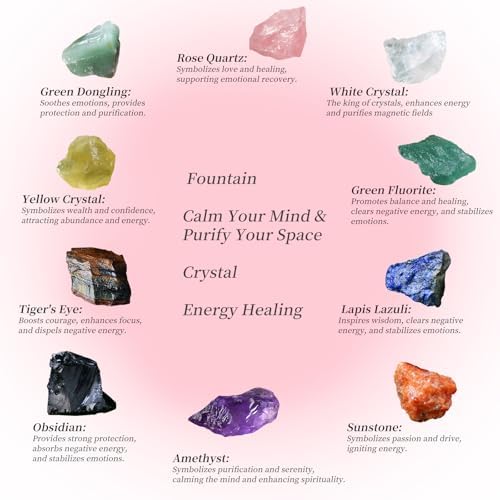 CYLLYKGIFT 10PCS Natural Crystals Indoor Fountain Pot for Home Decor