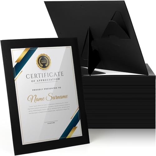 Tatuo 35 Pcs 85x11 Document Frames with Easel Stand Black