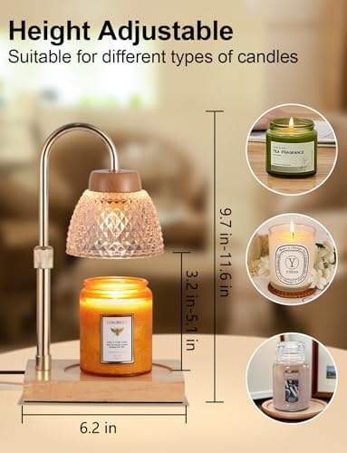 Dimmable Candle Warmer Lamp with Timer and 2 Bulbs