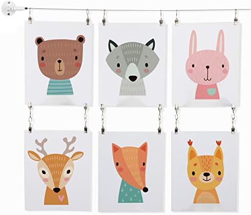 You Have Space TOTART Picture Hanging Kit with 18 Clips and Curtain Rod