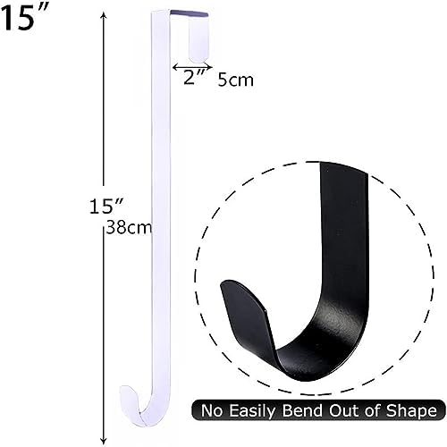15 Inch Heavy Duty Metal Wreath Hanger 2Pcs White