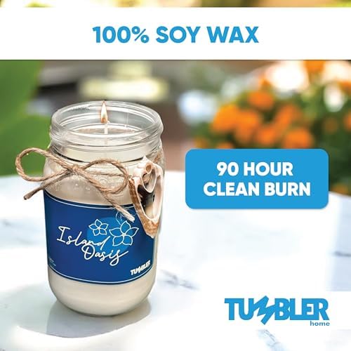Tumbler Home Beach Candle with Real Shell