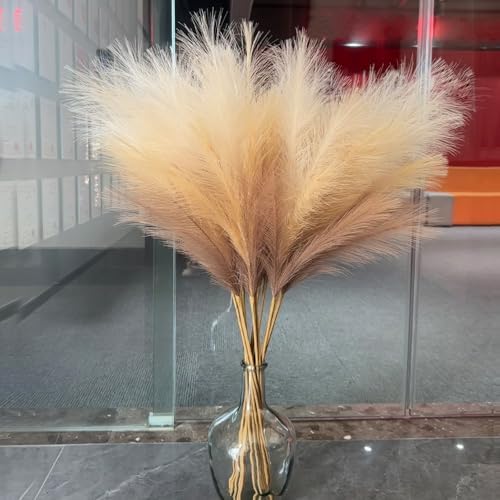 38 Inch 10 Stem Faux Pampas Grass Decor Set - Beige Mixed