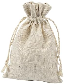 4pcs Cotton Tea Storage Sachets with Drawstring Design