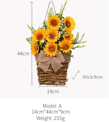 Artificial Sunflower Door Wreath 1732 Inch Yellow Hanging Decor