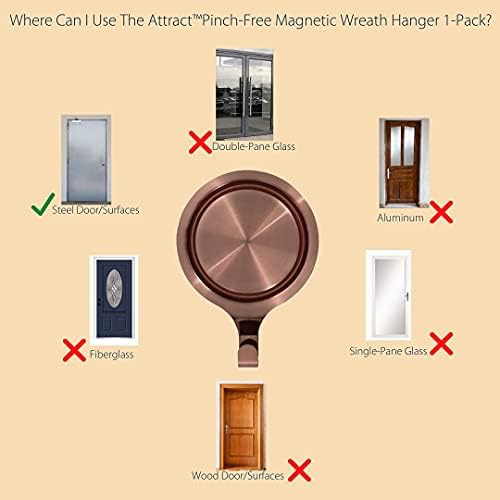 Haute Decor Attract Pinch-Free Magnetic Wreath Hanger White 1 Pack