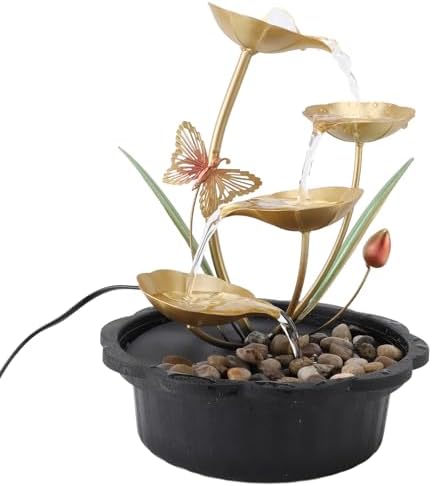 Desktop Water Fountain Ornament with USB and LED Light