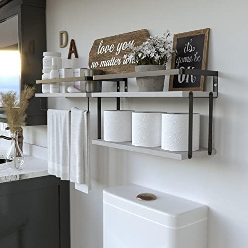 RICHER HOUSE 21 Tier Floating Wall Shelves Set of 2 - White