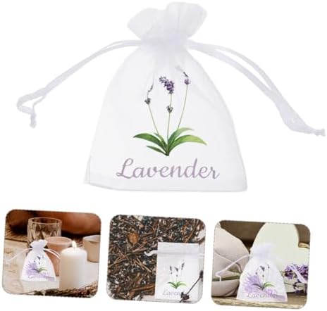 50pcs Lavender Sachet Bags Empty Drawstring Pouches Small Mesh Storage Bags for Dried Flowers Spices