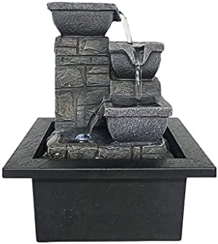 XXZY 4-Tiered Tabletop Fountain with Square Base