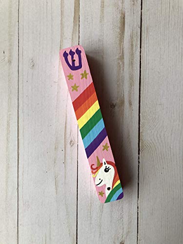 Unicorn Mezuzah Decor Pink 6 Inch