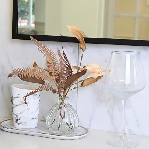 Abzo Artificial Eucalyptus Plants in Glass Vase