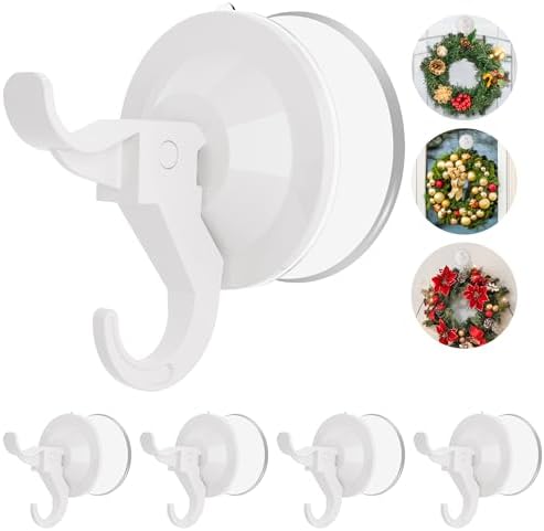 AENTGIU Wreath Suction Cup Hooks 5 Pack