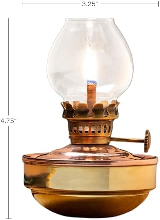 Vintage Oil Lamp - 475 Inch Nautical Brass Copper Decor