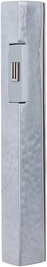 Emanuel Yair Modern Mezuzah Case with Accent Shin Contemporary Minimal Mezuzah 6 Inch Case Hammered Silver