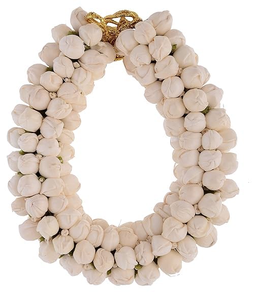 Artificial Jasmine Flower Hair Gajra with Beads 9 Inch