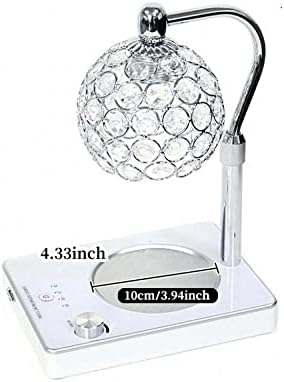 Elegant Adjustable Candle Warmer Lamp with Timer and Night Light - Silver