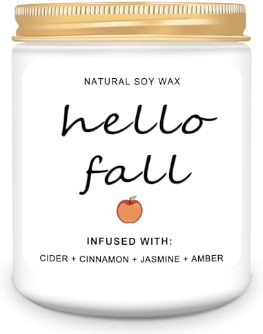 Homsolver Fall Decor Candles with Hello Fall Message