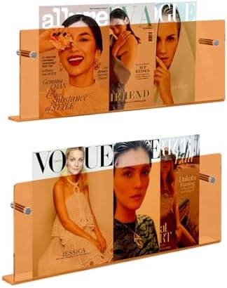 2 Pack Acrylic Magazine Holder with Angled Base