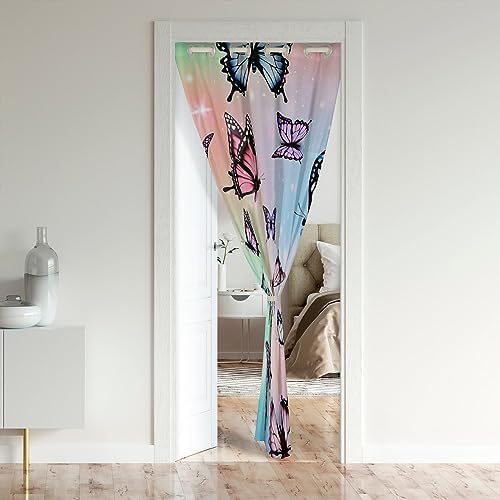 Jejeloiu Butterfly Door Curtain 42x80 Inch