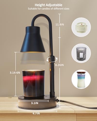 Candle Warmer Lamp with Adjustable Height and Stepless Dimming