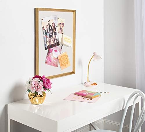 Kate and Laurel Calter Framed Linen Pinboard Gold 215x275