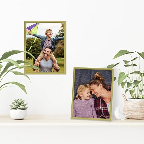 Americanflat 85x11 Gold Picture Frame with Shatter-Resistant Glass