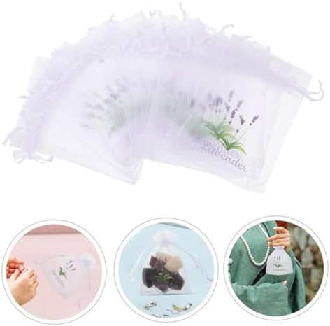 Happyyami Lavender Scented 20pcs Drawstring Sachets Bags for Fragrance Storage